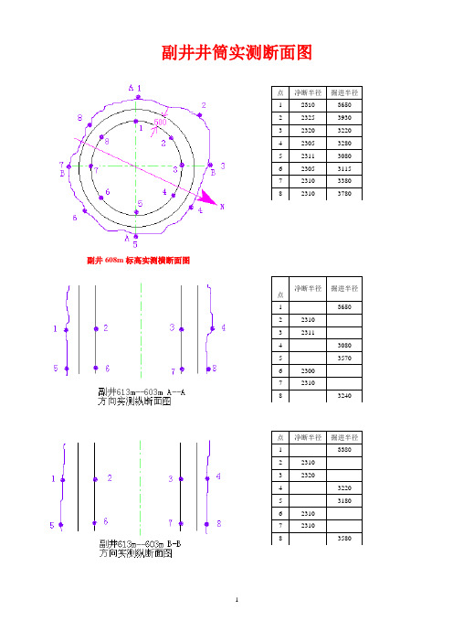 副井井筒实测断面图