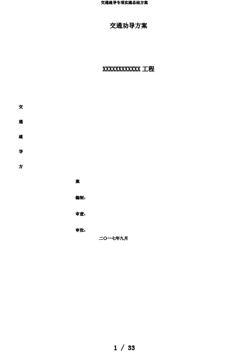 交通疏导专项实施总结方案