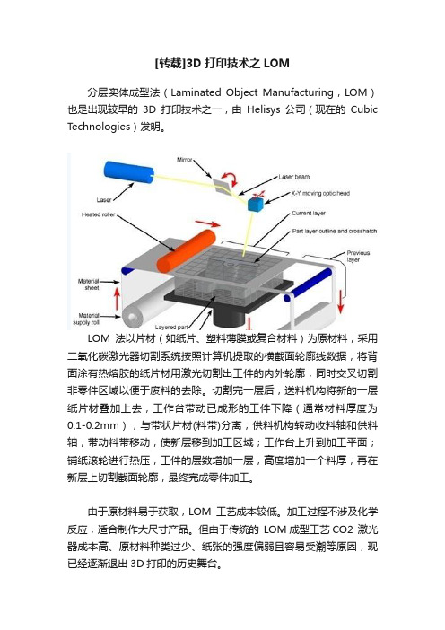 [转载]3D打印技术之LOM