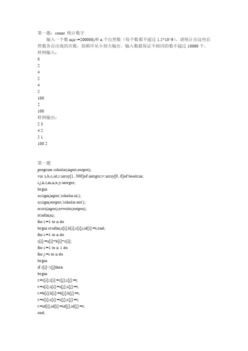 NOIP2007提高组解题报告