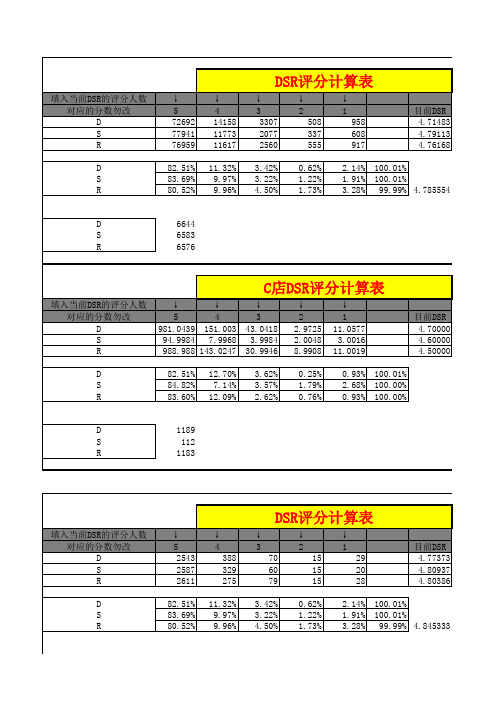 DSR评分计算表