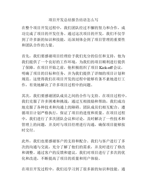 项目开发总结报告结语怎么写