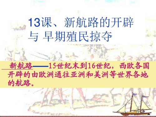 岳麓版教育部审定2017九年级历史上册第13课新航路的开辟与早期殖民掠夺 (共45张PPT)