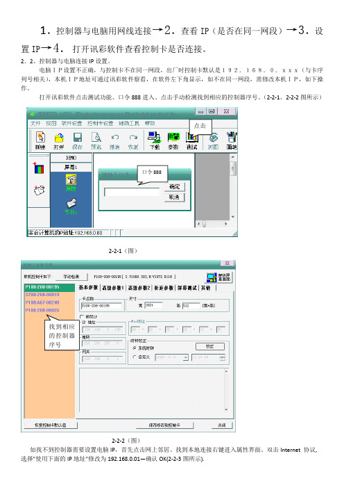 全彩屏组装工艺(控制器软件与电脑连接IP设置)