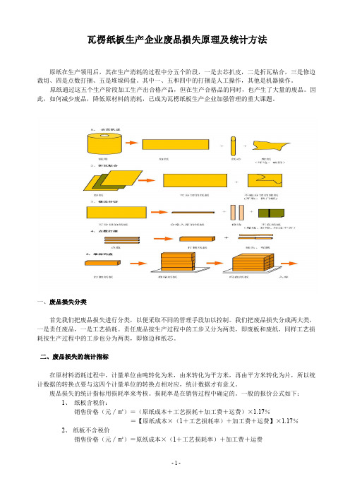 瓦楞纸板生产企业废品损失统计方法(修改稿)