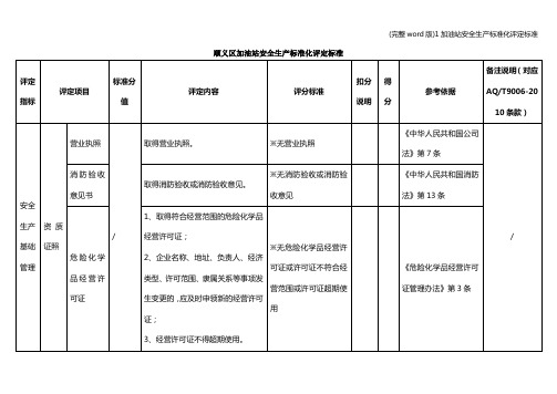 (完整word版)1加油站安全生产化评定