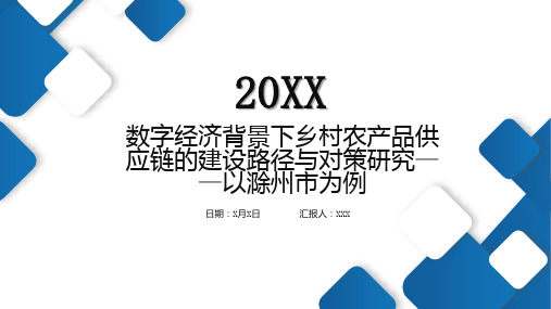 数字经济背景下乡村农产品供应链的建设路径与对策研究以滁州市为例