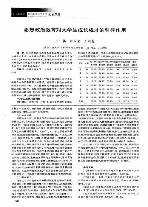 思想政治教育对大学生成长成才的引导作用