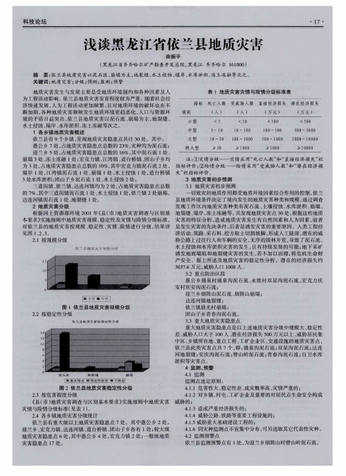 浅谈黑龙江省依兰县地质灾害