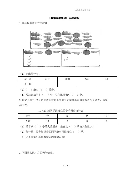 《数据收集整理》专项练习)