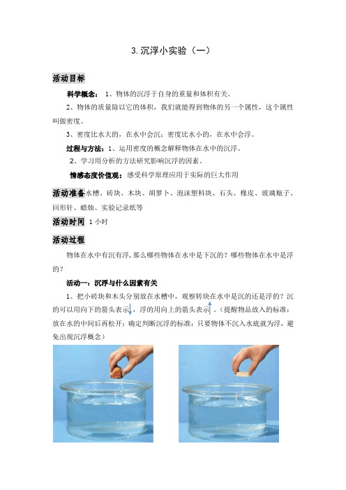 博物馆科学教育活动：沉浮小实验(一)