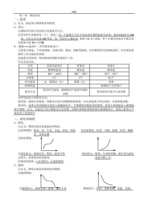 北师大版八年级上册物理知识点总结