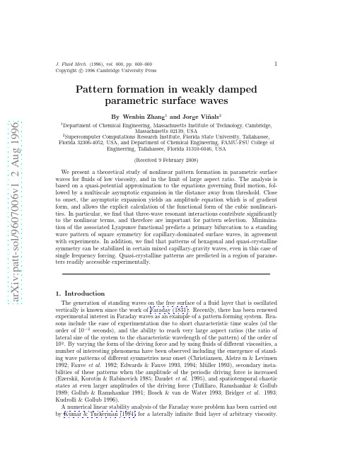 Pattern formation in weakly damped Faraday waves