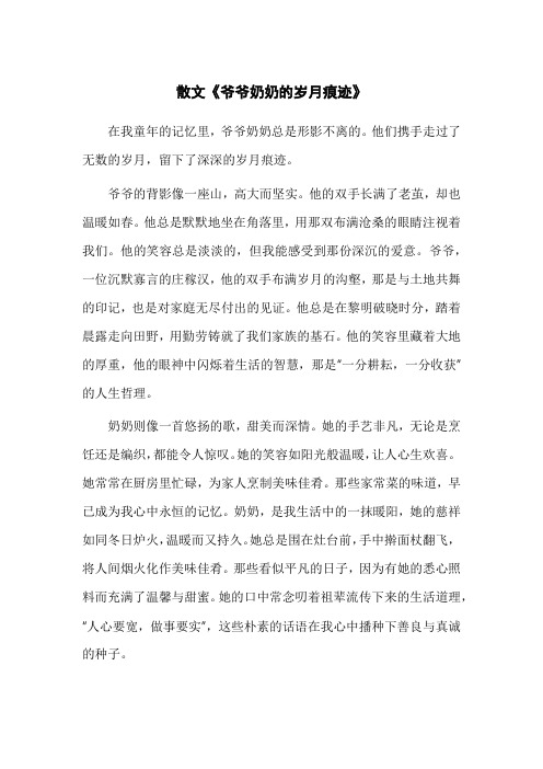 关于爷爷奶奶散文