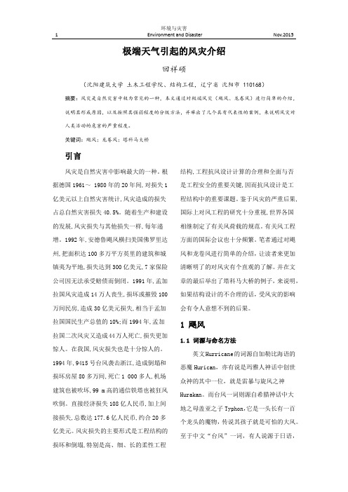 极端天气引起的风灾介绍