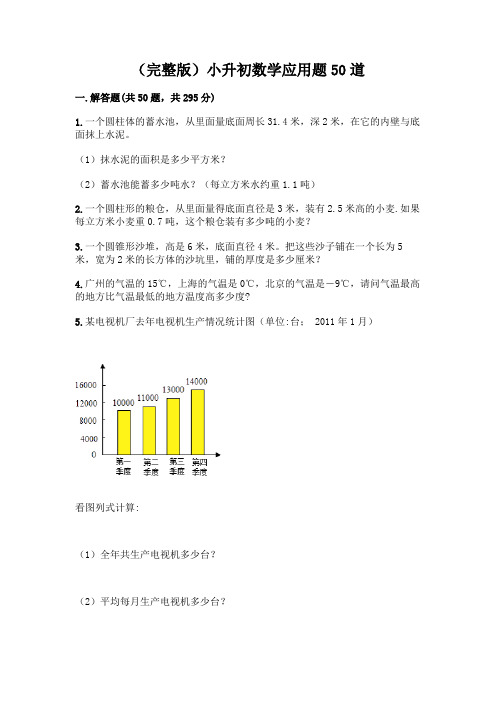 (完整版)小升初数学应用题50道附参考答案【实用】