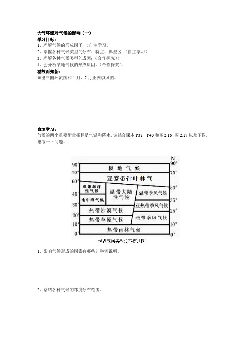 大气环流对气候的影响