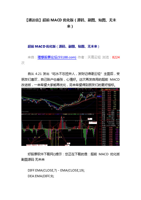 【通达信】超前MACD优化版（源码、副图、贴图、无未来）