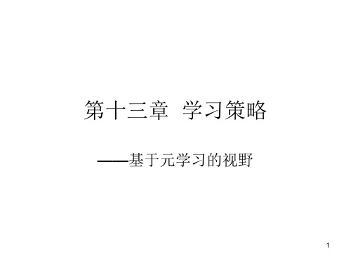 湖南师大教科院学前教育《教育心理学》第十三章--学习策略PPT课件