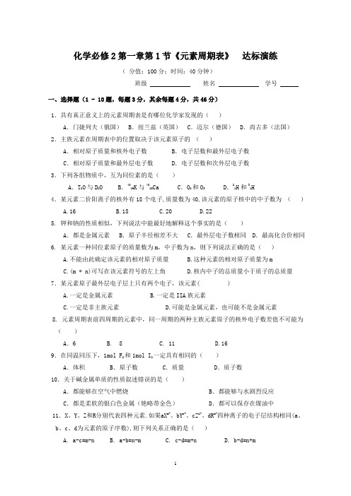 元素周期表测试