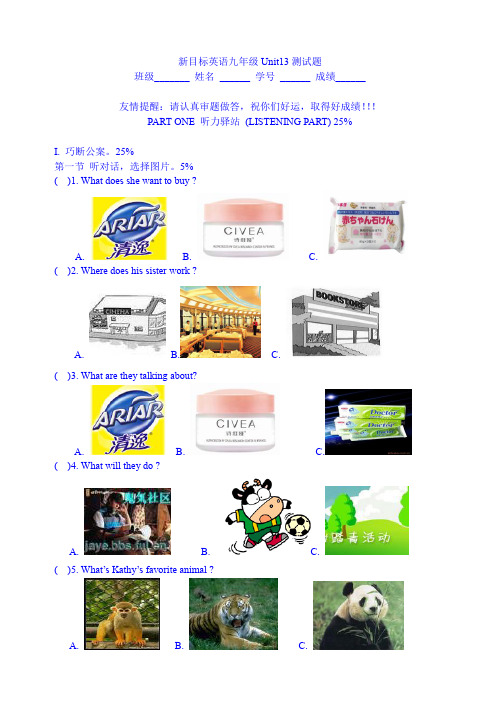 新目标九年级上学期英语unit11试卷.doc