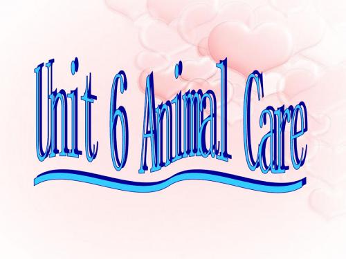 Unit 6 Animal Care