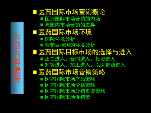 ppt医药市场营销学陈玉文主编人卫社14医药国际市场营销课件