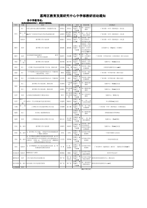 2014学年第一学期第二周区教研活动Book1