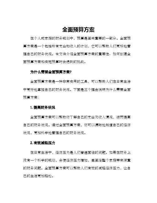 全面预算方案