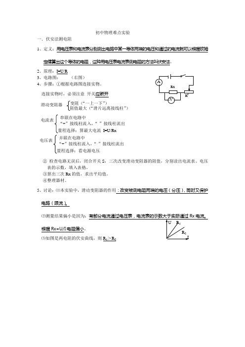 初中物理难点实验