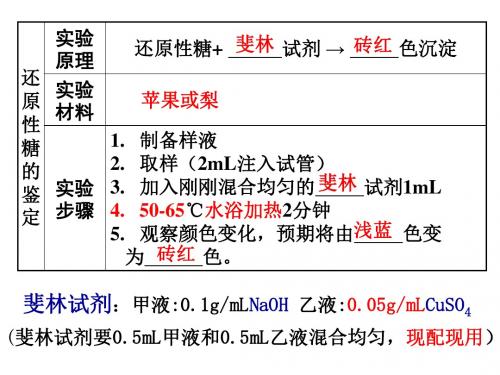 实验还原糖蛋白质脂肪鉴定