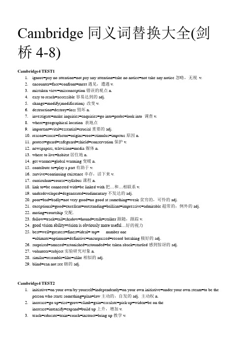 刘洪波雅思阅读同义词替换大全