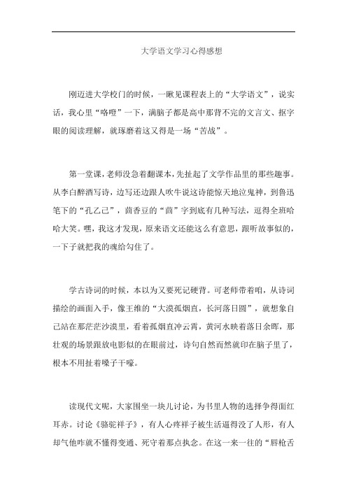 大学语文学习心得感想