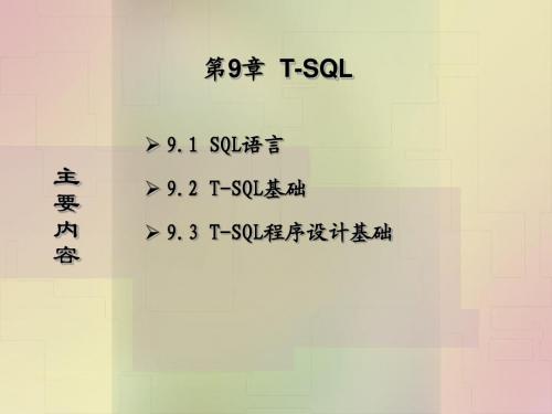 第9章  T-SQL