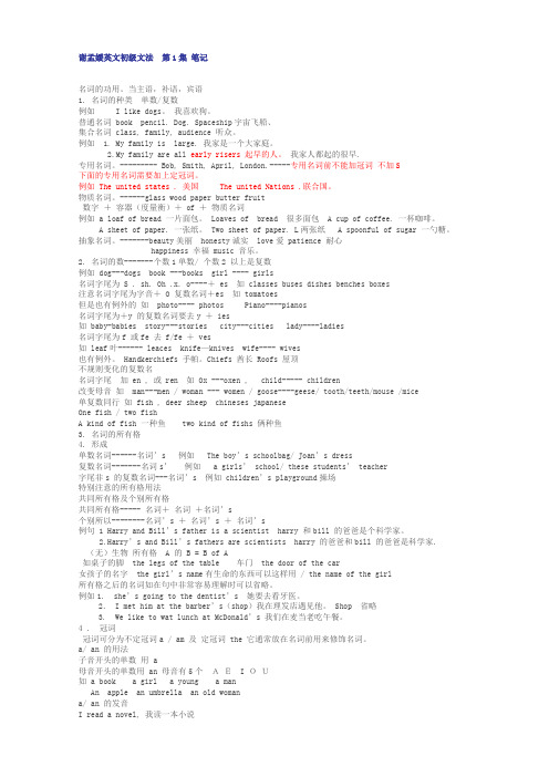 谢孟媛初级文法笔记全集1-60