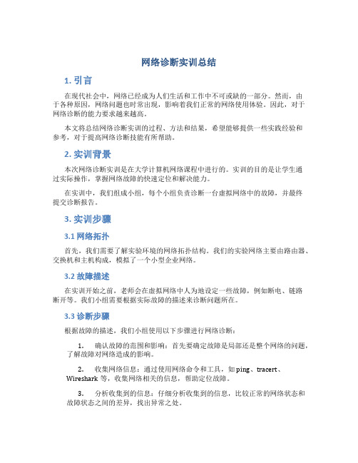 网络诊断实训总结