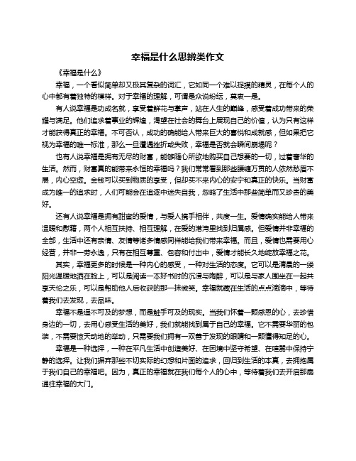 幸福是什么思辨类作文