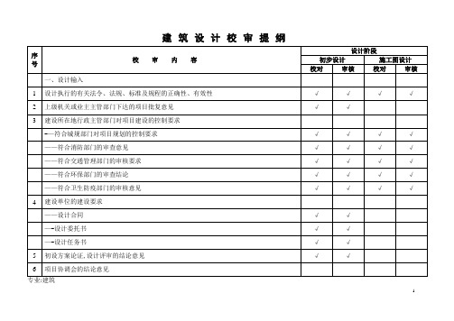 建筑设计校审提纲