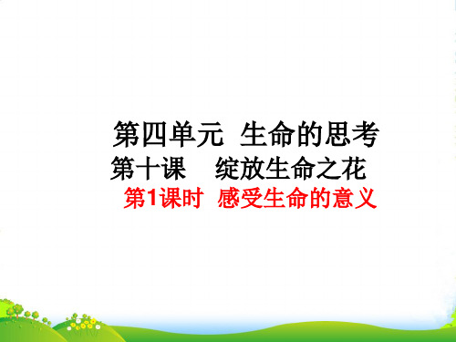 部编版道德与法治10.1感受生命的意义-课件