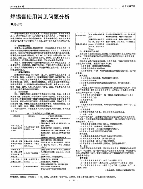 焊锡膏使用常见问题分析