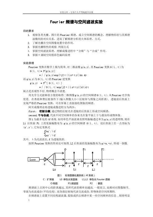 Fourier频谱与空间滤波实验(课题)