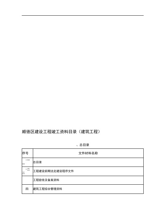 第二节建筑工程施工技术资料总目录表