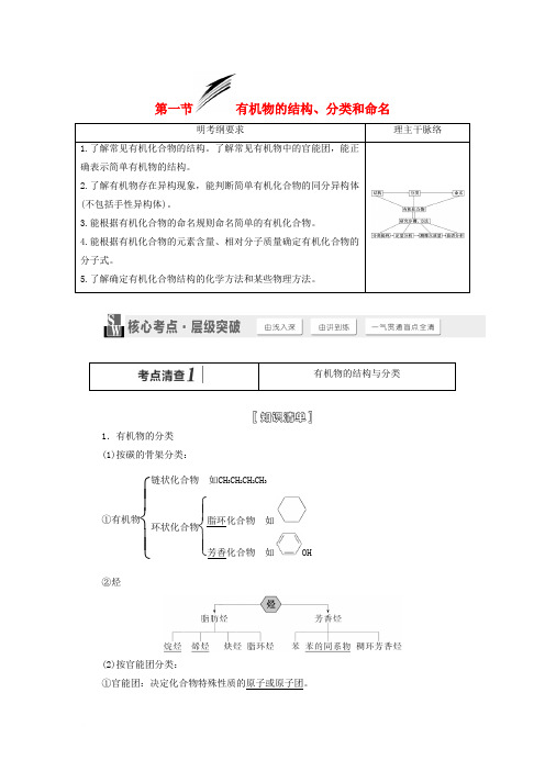 【三维设计】(人教通用版)2015届高考化学一轮总复习讲义 第一节 有机物的结构、分类和命名