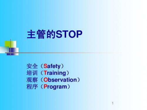 主管的STOP安全培训观察程序