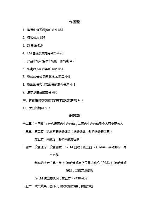 江西财经大学西经宏观考点