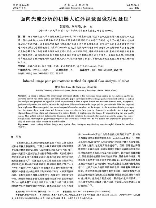 面向光流分析的机器人红外视觉图像对预处理