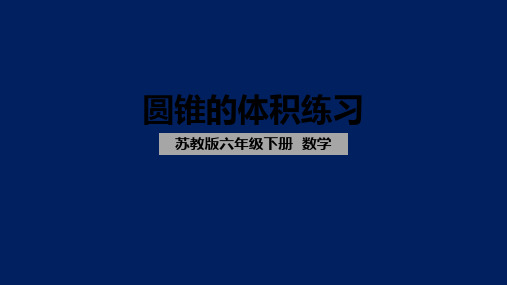 苏教版 小学数学 六年级 下册 圆锥的体积练习 PPT课件