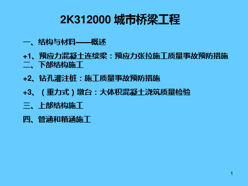 二建市政讲义3城市桥梁工程吴若晗PPT课件