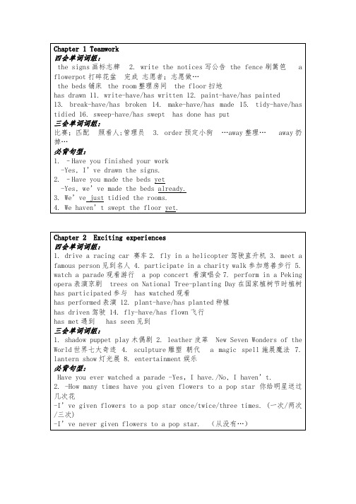 朗文5B-单元词汇表(Chapter-1-6)