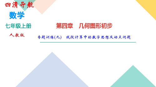 人教版七年级数学上册第四章 专题训练(九) 线段计算中的数学思想及动点问题 作业练习题